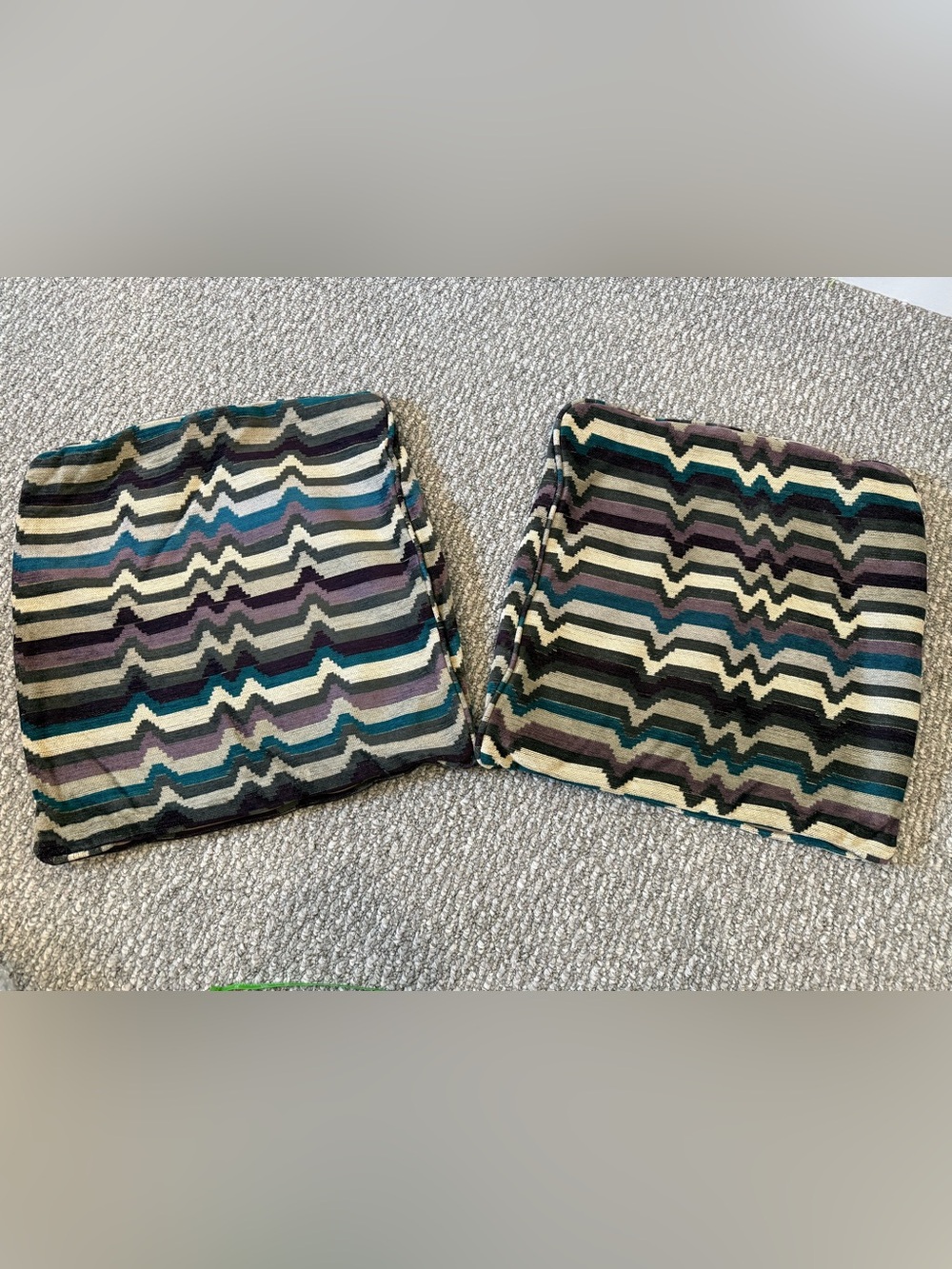 Chevron Pattern Throw Pillow Covers in Teal, Purple, Black & Cream